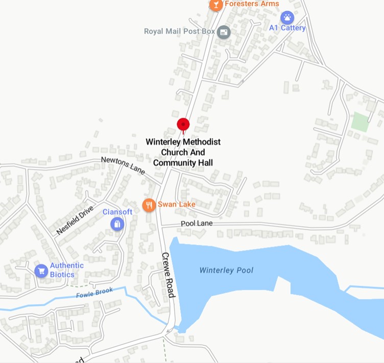Winterley Brass Band - location map